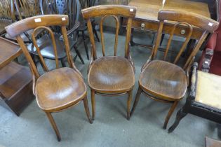A set of three bentwood chairs