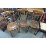 A set of three bentwood chairs