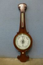 A Victorian mahogany aneroid barometer