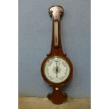 A Victorian mahogany aneroid barometer