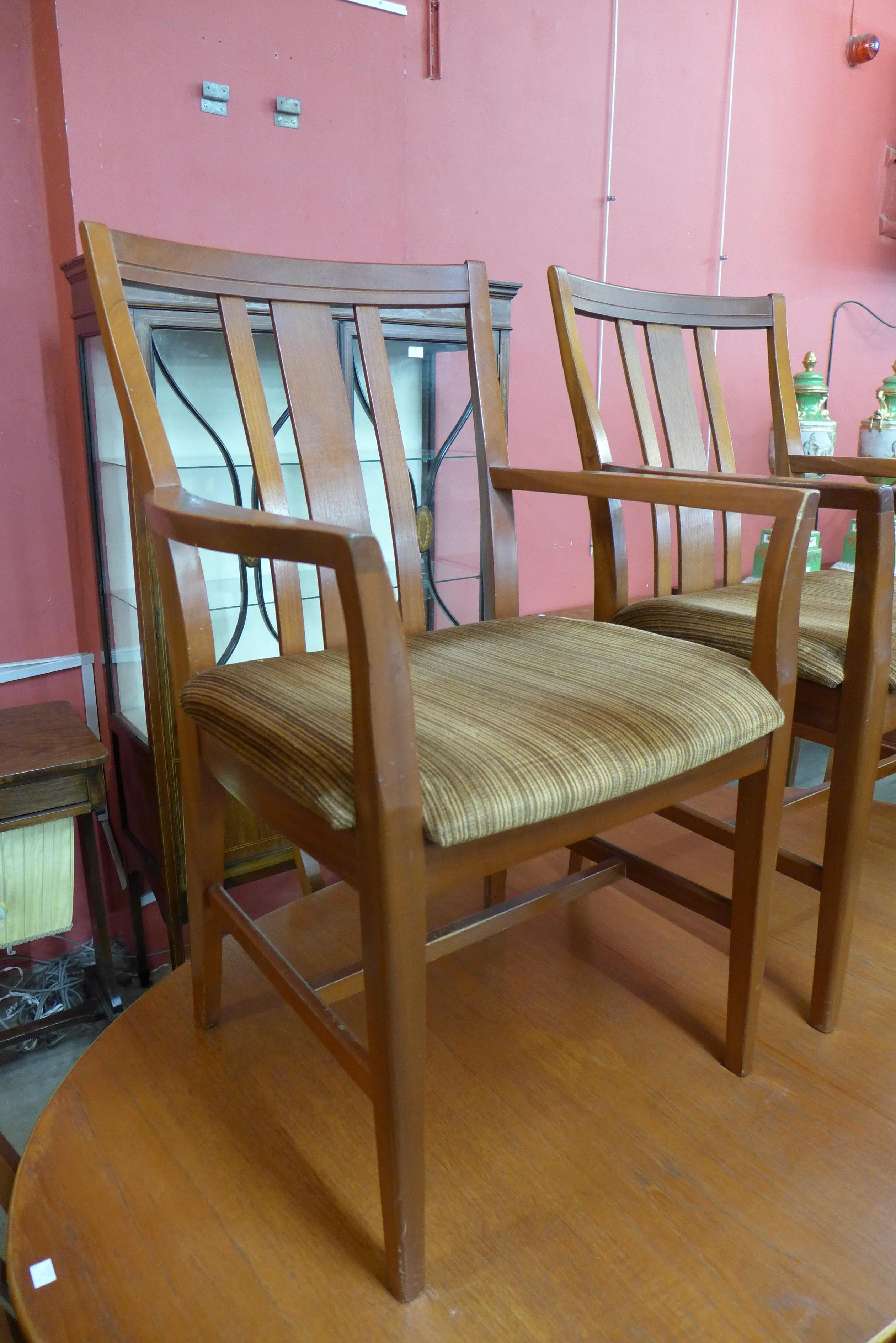 A teak extending dining table and six chairs - Image 2 of 2