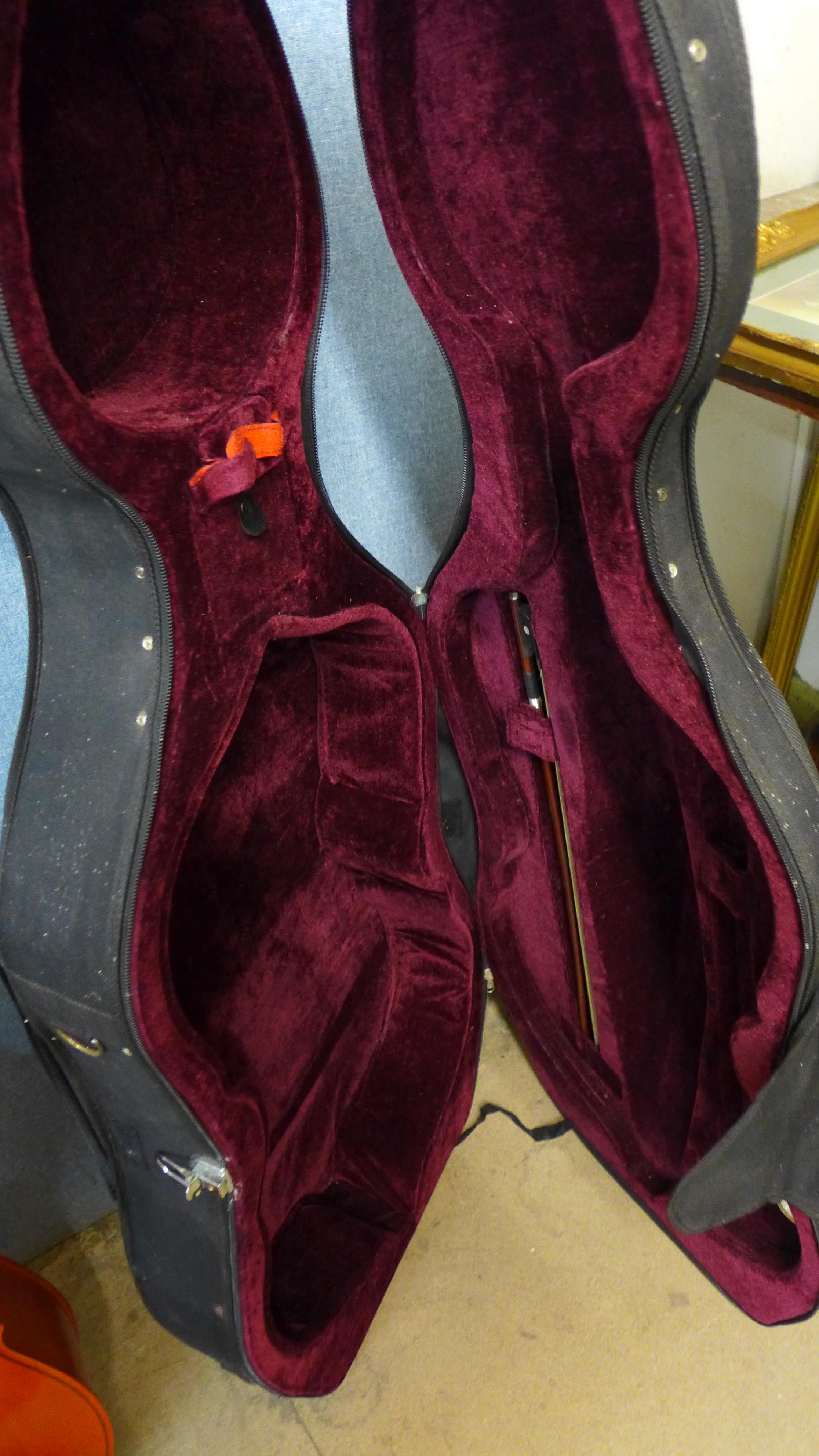 A cased cello and bow - Image 4 of 4