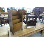 An oak magazine rack and one other