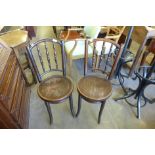 A pair of bentwood chairs