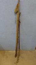 Assorted vintage fishing rods