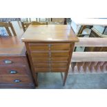 A mahogany five drawer chest