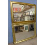 Two gilt framed mirrors