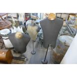 Three vintage metal based mannequins