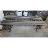A pair of folding Army issue benches