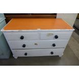 A Victorian painted pine chest of drawers