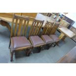 A set of four oak barleytwist chairs