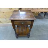 An Ipswich oak single drawer occasional table