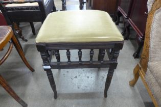 A Victorian mahogany piano stool