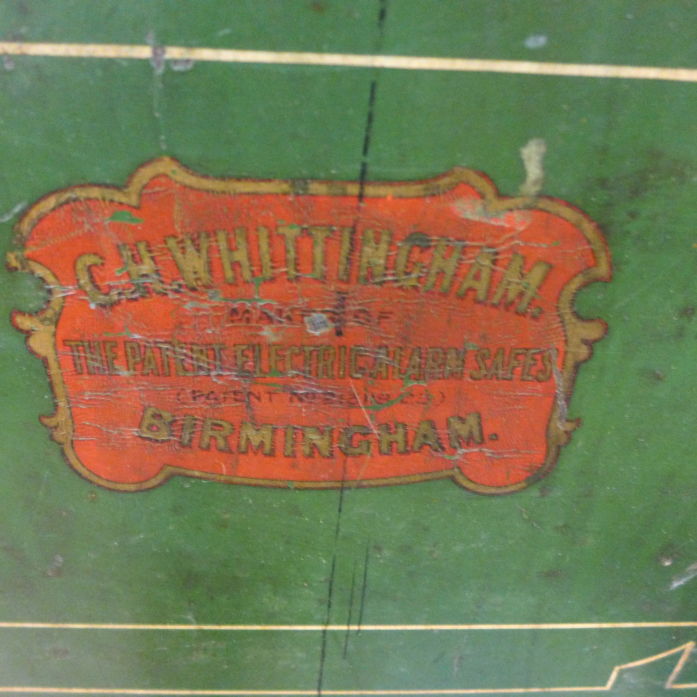 A steel deed box on stand, C.H.Whittingham, Birmingham - Image 2 of 3