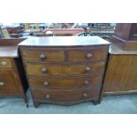 A George IV mahogany bow front chest of drawers