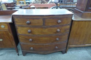 A George IV mahogany bow front chest of drawers