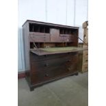 A George IV mahogany secretaire chest of drawers