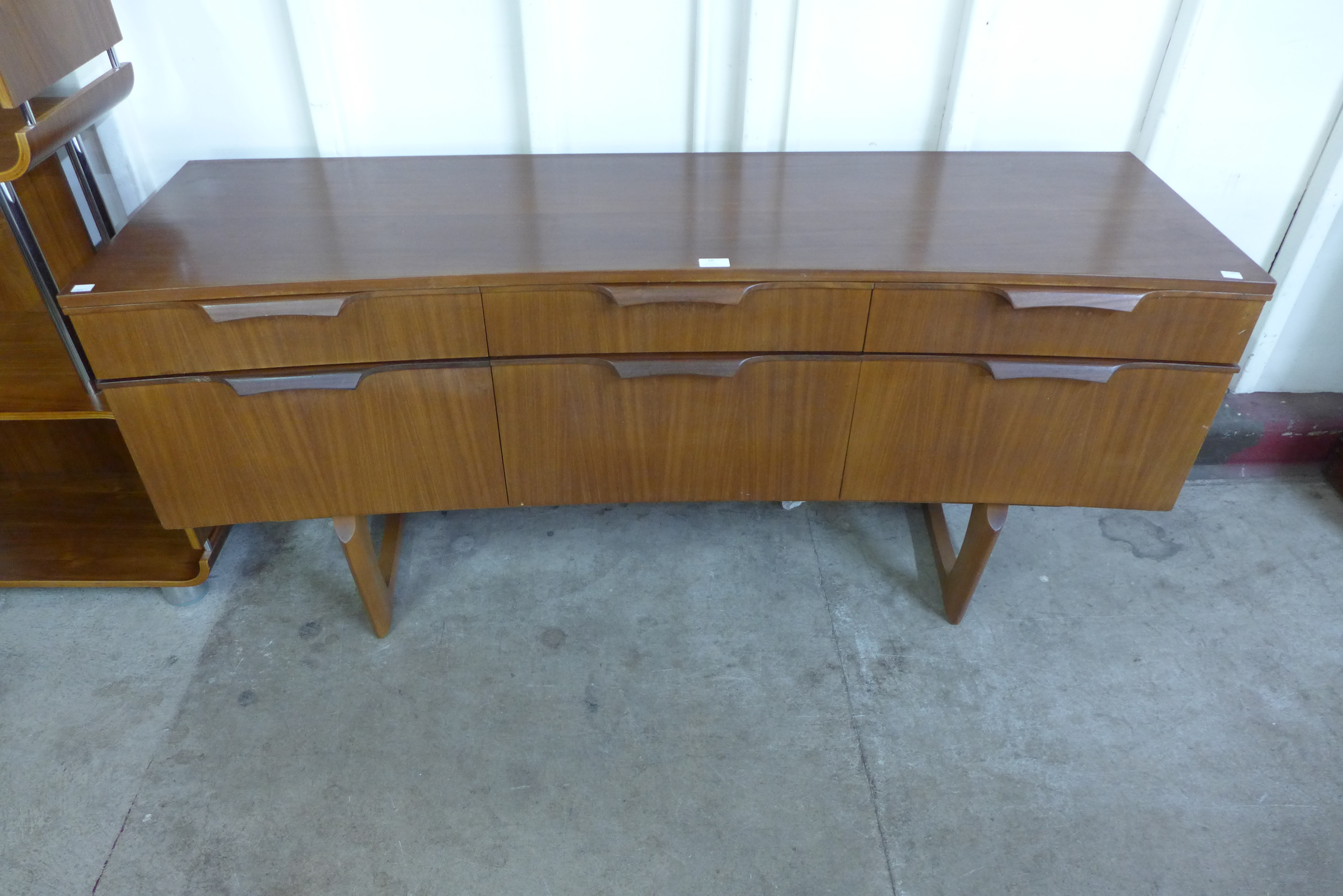 A teak concave sideboard - Image 2 of 2