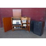 A set of three vintage Pioneer stereo separates, a pair of matching speakers and a yew wood hi-fi