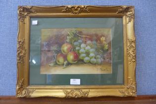 Evelyn Chester (British, 1875-1929) Still life of apples and grapes, oil, framed