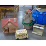 A collection of Sylvanian Families toys; sets, small animals, etc.