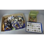 Costume jewellery including earrings and rings