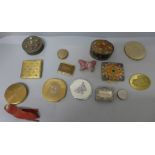 Assorted compacts and trinket boxes