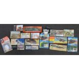 A collection of empty model kit boxes, Airfix Skyking Vanguard, Frog English Electric P.I., Airfix-