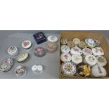 A collection of twenty seven trinket boxes