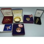 A collection of cloisonne jewellery