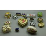 Trinket boxes, etc., including two cloisonne (16)