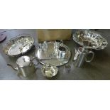 A collection of silver plate