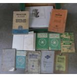 A Range Rover workshop manual plus vintage car manuals from 1926-1968