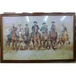 A large Magnificent Seven print, framed