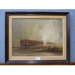 John Bampfield, military scene, oil on canvas, framed