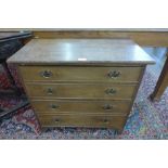 A small George III oak chest of drawers