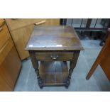 An Ipswich oak single drawer occasional table