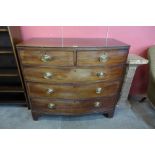 A George III mahogany bow front chest of drawers