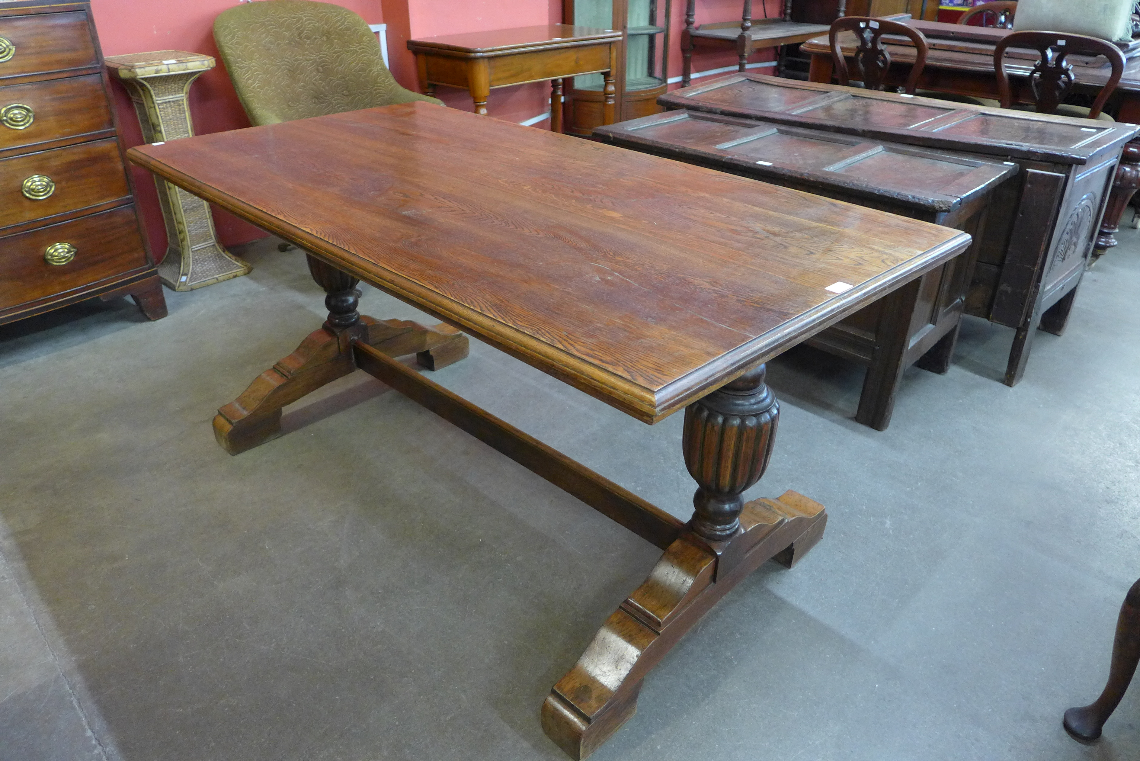 An oak refectory table