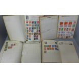Three stamp albums and one part stamp album
