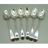 Six 19th Century silver spoons, 67g