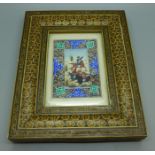 A Persian painting, framed, 15.5cm