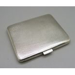 A silver cigarette case, 93g, 68mm x 83mm