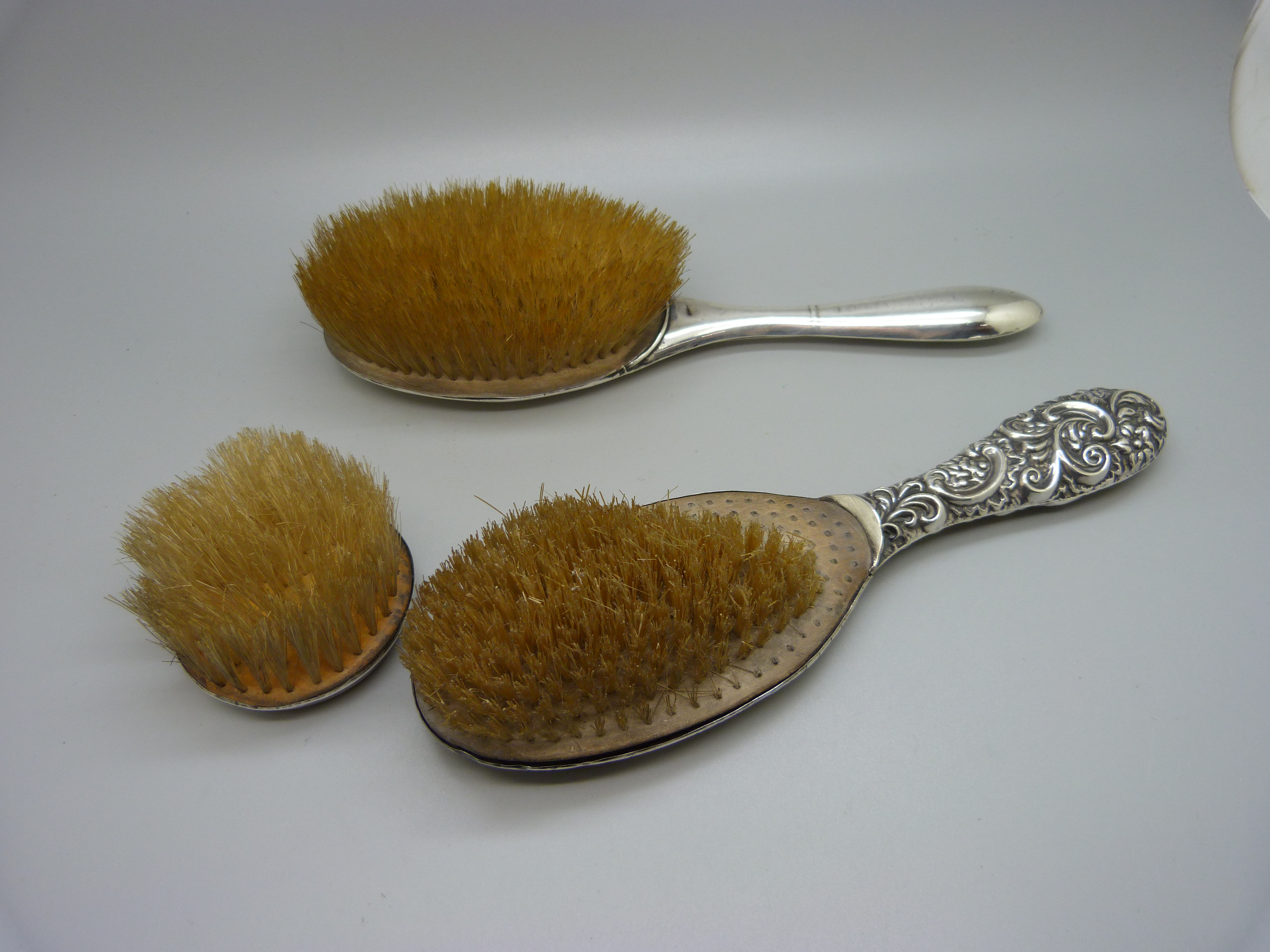 Three silver backed brushes, a/f - Image 4 of 4