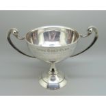 A silver trophy with inscription dated 1914, 274g, height 13.5cm