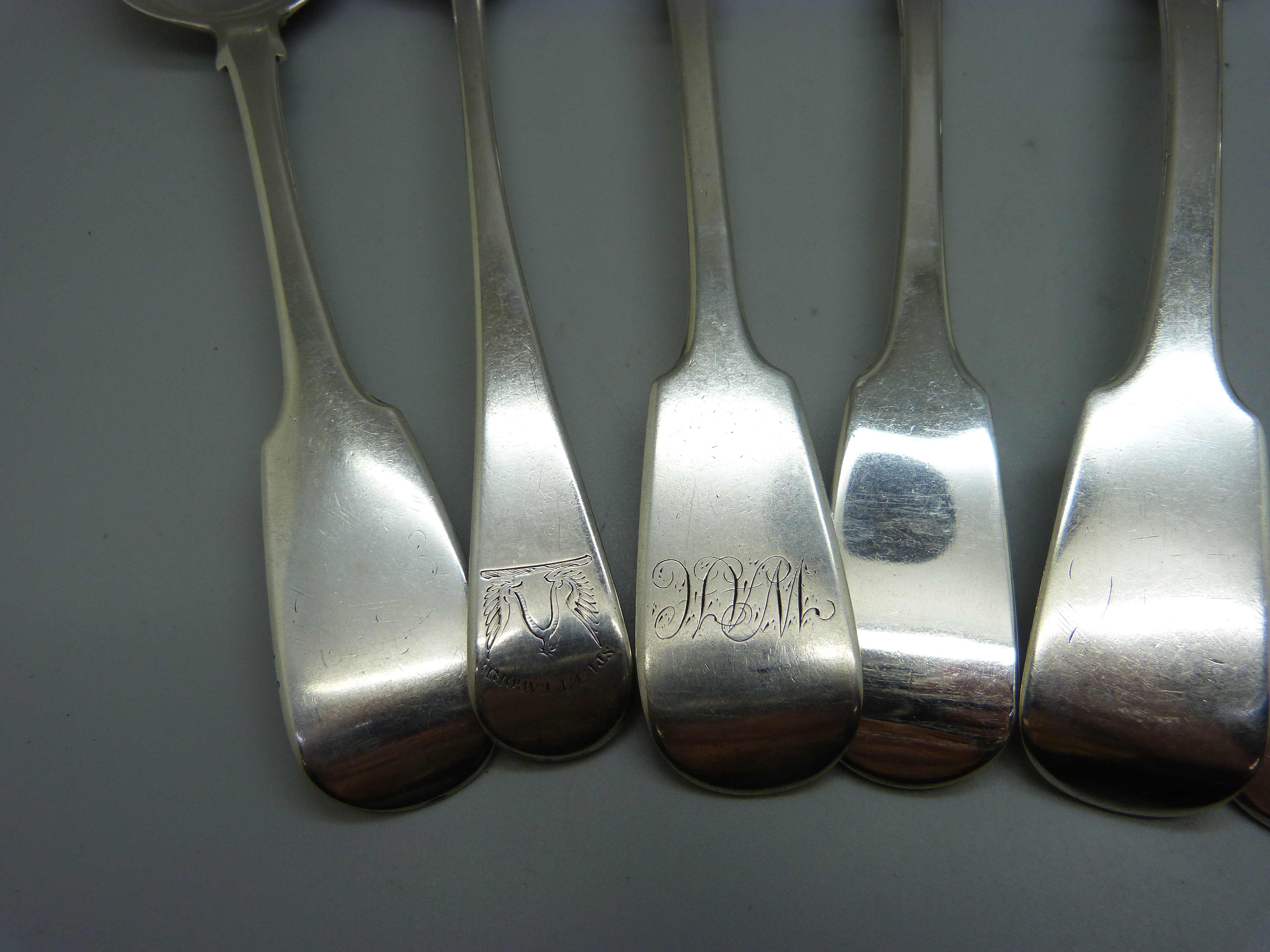 Seven 19th Century silver spoons, 480g - Image 2 of 4