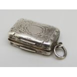 A Victorian silver vinaigrette, Birmingham 1861, 23mm x 15mm