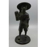 A bronze figure of an oriental gentleman, 16.5cm