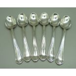 Six silver spoons, 87g