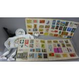 Assorted china and two albums of advertising match box tops